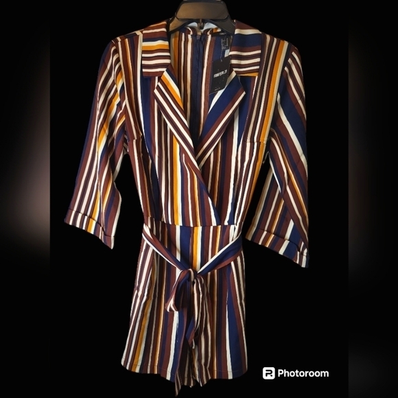 NWT Forever 21 Jumpsuit/Romper stripes Small - Picture 12 of 15